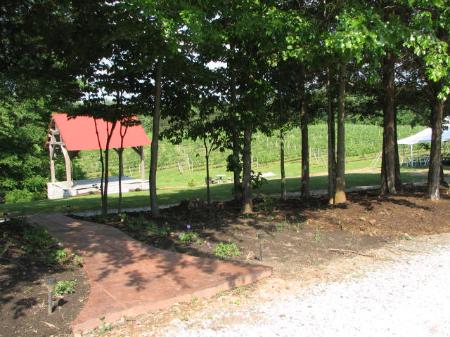 Walkway to Gazebo area from house